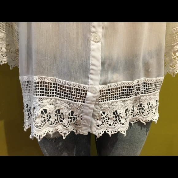 ROZ&ALI Blouse Tunic White Size Medium - Picture 4 of 6